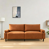 Garvee Sofa de Tres Plazas en Cuero Sintetico PVC con Asiento Profundo Comodo y Estructura Resistente Soporta 385 kg, Marron