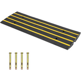 Garvee Rampa de umbral de goma 121.92x40.64x8.89cm para sillas de ruedas y scooters, capacidad 1134kg, antideslizante, protección de cables, fácil instalación, hogar - Amarillo-1