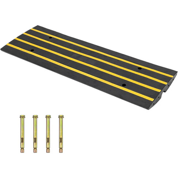 Garvee Rampa de umbral de goma 121.92x40.64x8.89cm para sillas de ruedas y scooters, capacidad 1134kg, antideslizante, protección de cables, fácil instalación, hogar