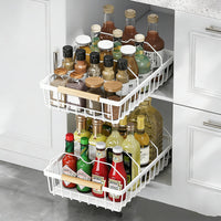 Garvee Organizador De Gabinete Extraíble Cajón Deslizante Resistente Para Cocina Y Despensa Plegable Negro
