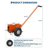 Garvee Carro Panel Dolly Industrial de Acero al Carbono Capacidad 181 kg Ruedas Macizas Centro de Gravedad Bajo Naranja