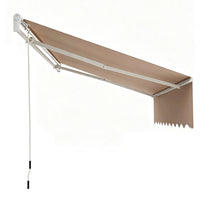 Garvee Toldo Retráctil Manual 300x240 cm para Patio y Terraza, Marco de Aluminio, Lona Impermeable 280g/m² con Protección UV50+ y Manivela, Caqui