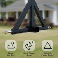 Garvee Receptor de Remolque de 3 Puntos de Acero Q235 con Bocca de 5 cm para Tractores Categoría 1, Pin de Levantamiento CAT 1, Ideal para Uso Industrial y de Construcción Negro