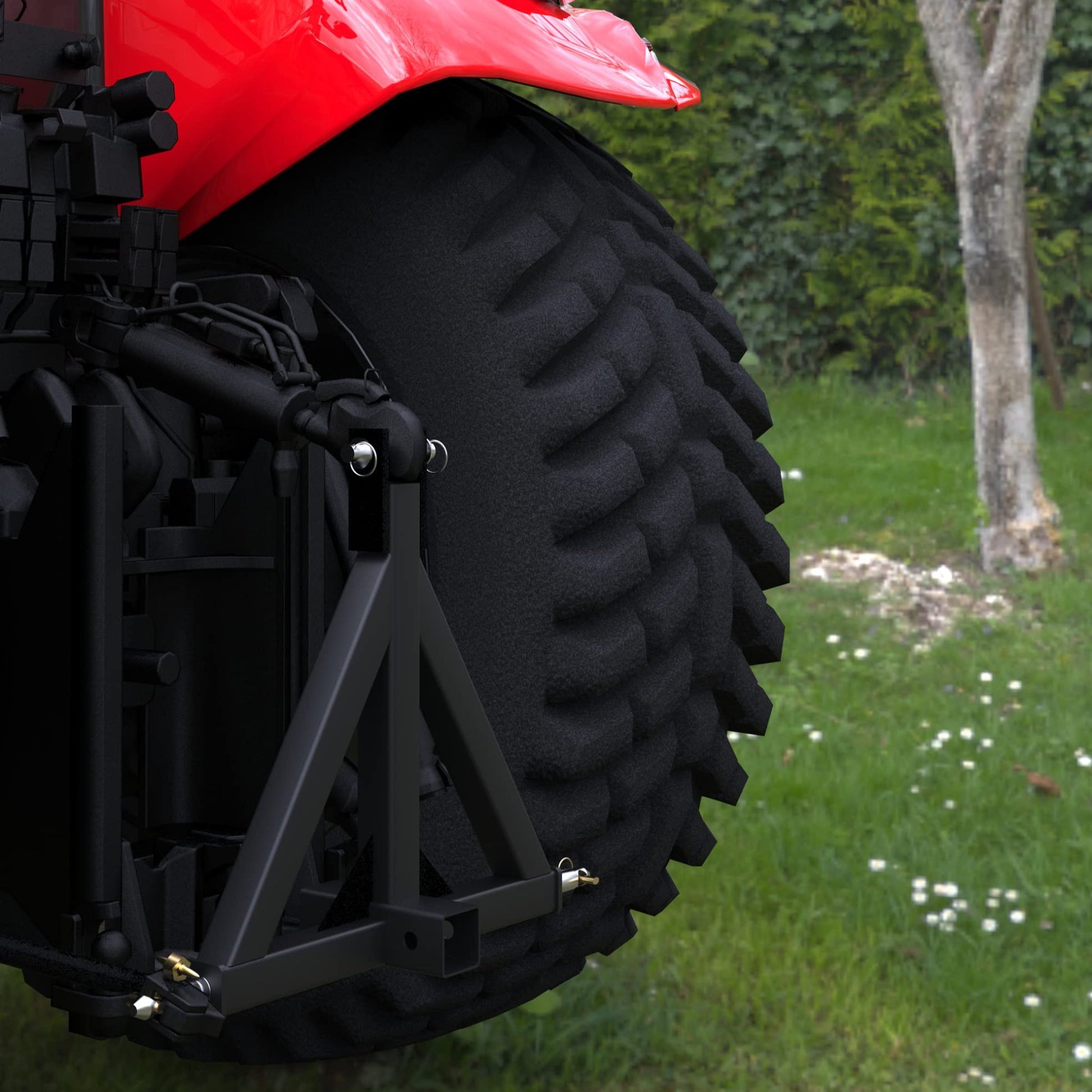 Garvee Receptor de Remolque de 3 Puntos de Acero Q235 con Bocca de 5 cm para Tractores Categoría 1, Pin de Levantamiento CAT 1, Ideal para Uso Industrial y de Construcción Negro