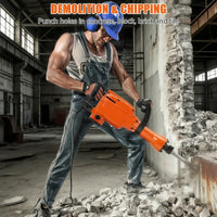 Garvee Martillo Demoledor de 1700W con Motor de Cobre y 3 Funciones de Perforación y Cincelado para Hormigón y Albañilería Pesada