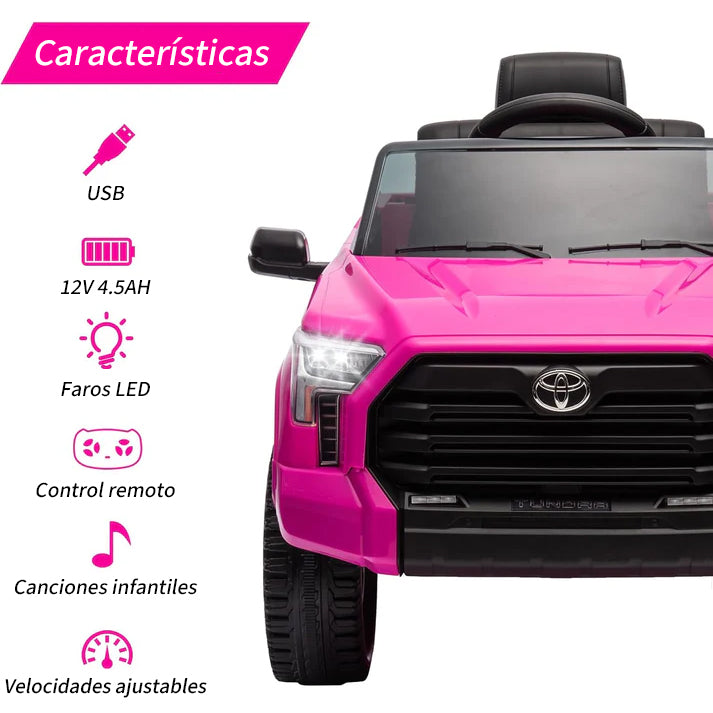 Garvee Jeep Eléctrico 12V 7AH, 4 Ruedas, Doble Tracción, Motor 390#, Asiento PP, Seguro Divertido, 3-6 años, Exterior, Rosa Fucsia