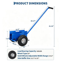 Garvee Carro Panel Dolly Industrial de Acero al Carbono Transportador de Placas y Tableros Capacidad 181 kg Ruedas Macizas Azul