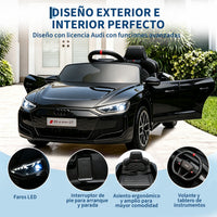 Garvee Coche Eléctrico Infantil con Licencia Audi, Batería 12 V 4,5 Ah, Doble Motor 390, Mando a Distancia, Marcha Adelante/Atrás, PP Ecológico, Negro