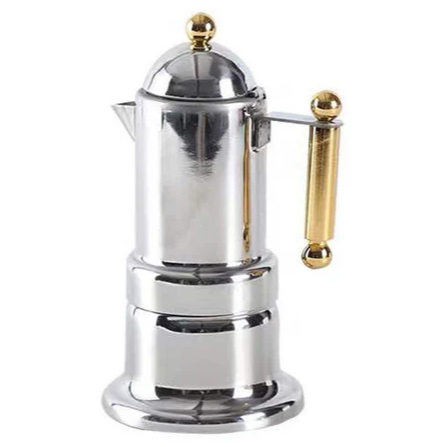Garvee Cafetera Italiana de Inducción 4 Tazas 200ML Acero Inoxidable Mango Ergonómico para Cocina Inducción y Gas