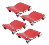 Garvee Plataformas Rodantes de Alta Resistencia con Frenos Integrados, para Vehículos, Acero Negro - Rojo-1