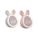 Garvee Reloj despertador digital luz nocturna conejo LED carga continua regulable niños rosa - Rosa
