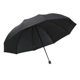 Garvee Paraguas Grande Familiar Resistente al Viento Plegable Ligero Negro Para Lluvia y Sol 130cm