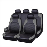 Garvee Fundas Para Asientos De Auto Vordersitze Impermeables PU Cuero Universal Para Autos Camionetas SUVs Negro - Gris