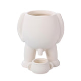Garvee Maceta Con Drenaje Cerámico Blanco Para Interior Y Exterior, Balcón Y Oficina, Diseño Moderno