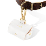 Garvee Bolsa Portaanillos Para Perro De Cuero Blanco, Accesorio Versátil Para Bodas Y Compromisos, Soporte Seguro Y Elegante