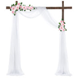 Garvee Tela para Arco de Boda Chifón Semi-Transparente Suave y Brillante Decoración Ceremonias Eventos 61cm x 549cm