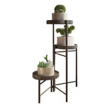Garvee Estantería de plantas de 3 niveles de metal plegable con bandejas extraíbles para interior y exterior, negro, 64cm