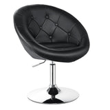 Garvee Taburete de Bar Ergonómico con Respaldo, Altura Ajustable 77-91 cm, Giro 360°, Cuero PU Negro, Base Cromada, para Cocina y Oficina - Negro