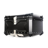 Garvee Topcase para moto 80L de aluminio con cerradura segura impermeable para viajes - Negro