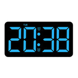 Garvee Reloj digital pared pantalla grande 26.6cm reloj despertador LED control remoto azul cocina hogar oficina - Azul