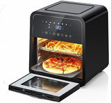 Garvee Freidora de Aire Caliente 12L 2000W con Pantalla Táctil y 8 Programas para Cocina con Accesorio de Silicona Fácil de Limpiar Blanca