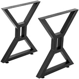 Garvee Pies De Mesa En Metal Negro 71cm Altura Diseño En X Soporta 400KG Patines Ajustables - Negro-D