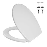 Garvee Asiento de Inodoro Forma O, Blanco, Sistema de Cierre Suave y Liberación Rápida, Antibacteriano, Material Urea-Duroplástico, para Baño - 