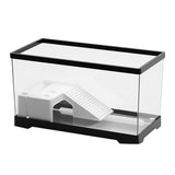 Garvee Tanque para Tortugas con Desagüe de Fondo y Plataforma de Sol para Tortugas Pequeñas, 40x18,5x22 cm, Transparente PET