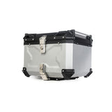 Garvee Top Case Moto 55L Alluminio Impermeabile Serratura Sicurezza Base Montaggio Porta Casco Bagagli Universale 55L-X Silver Viaggi - Plata