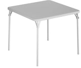 Garvee Mesa Plegable Para Cartas 86 cm Cuadrada Con Tapa Acolchada PU Y Patas Bloqueables, Gris, Ideal Para Hogar Y Fiestas - Gris