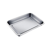 Garvee Padella De Acero Inoxidable Antiadherente Extra Gruesa Para Horno Microondas 45x35x4.8 cm Ideal Para Barbacoa Y Lasaña