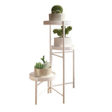 Garvee Estante para Plantas de Metal Plegable 3 Niveles, Altura Ajustable, Resistente al Óxido, para Interior y Exterior, Blanco - Blanco