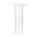 Garvee Atril Acrílico Transparente 45in - Estante Almacenaje Ligero y Portátil para Iglesias y Conferencias, Superficie Amplia - Blanco