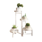 Garvee Soporte Para Plantas De Metal Niveles Robusto Y Plegable Con Bandejas De PP Para Salón Y Jardín - Blanco
