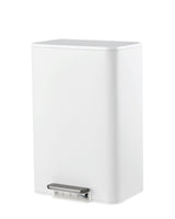 Garvee Basurero Rectangular Compacto 4 Galones Con Tapa Suave Y Pedal, Acero Inoxidable Blanco, Ideal Para Hogar Y Oficina - Blanco