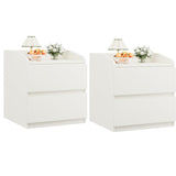 Garvee Mini Armario con 2 Cajones Sin Manijas, Amplio Espacio de Almacenamiento, MDF Durable, Guias de Metal, Blanco, para Habitación y Oficina