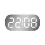 Garvee Reloj despertador digital LED doble alarma espejo recargable pantalla temperatura dormitorio oficina blanco