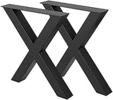 Garvee Patas de Mesa de Metal en Forma de X, Acero Frío Laminado con Revestimiento en Polvo, Negras, Robustas, para Mesas y Bancos