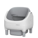Garvee Caja de Arena Autolimpiable Mini-F para Gatos, Limpieza Inteligente y Silenciosa, Plástico ABS Robusto, Capacidad 10,5L, Ideal para Gatos Medianos y Grandes - Gris claro