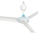 Garvee Ventilador de Techo DC 12V, 50 cm Diámetro, 20 cm Hojas, Camping y Hogar, Blanco Azul, Silencioso y Eficiente para Tiendas y RV
