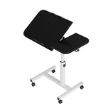 Garvee Mesa Auxiliar Móvil Ajustable en Altura con Ruedas, Superficie Inclinable, Borde Antideslizante, 60x40x60-95cm, Ideal para Cama y Oficina - Negro