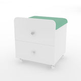 Garvee Taburete De Tocador Cuadrado Con Almacenaje Verde Para Dormitorio Y Sala, Asiento Acolchado, Cajón Espacioso, Diseño Compacto - Verde