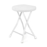 Garvee Klapphocker Plegable con Asa, Carga 270 Kg, Estructura X Estable, Polietileno Resistente y Antideslizante, para Cocina y Exterior, 46 Cm, Color Negro - Weiß
