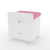 Garvee Taburete Tocador con Almacenaje, Asiento Acolchado, Cajón Espacioso para Dormitorio y Salón, Diseño Cuadrado, Material Duradero - Rosa