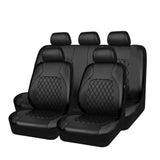 Garvee Set de 9 fundas de asiento para auto, universales, impermeables, antideslizantes, cuero PU, protección completa, fácil instalación, compatible con autos, camionetas y SUVs - Negro