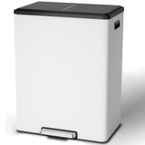 Garvee Bote de Basura Doble 2x8 Galones Acero Inoxidable con Pedal para Cocina y Baño, Compacto y Resistente