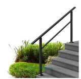 Garvee Barandilla Para Escaleras Exteriores De Hierro Forjado Ajustable Y Duradera Para Porches Y Terrazas Negro