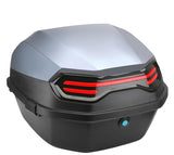 Garvee Heckbox Universal para e-Scooter y Motorrad, Gran Capacidad, Resistente ABS+PP, Impermeable, Fácil de Montar, Compatible con Múltiples Modelos, Uso Diario - Gris & Plata