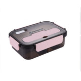 Garvee Caja Bento Hermética 1100ml con 2 Compartimentos y Tapa Antifugas, Plástico Seguro, Ideal para Almuerzos y Cenas