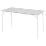 Garvee Mesa Plegable 122 cm Gris, Resistente, Piel PU, Marco Metálico, Portátil, Antideslizante para Fiesta y Camping - Gris